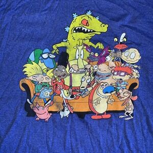 Nickelodeon Ren & Stimpy Rugrats Hey Arnold Real Monsters Rockos Modern XL Shirt